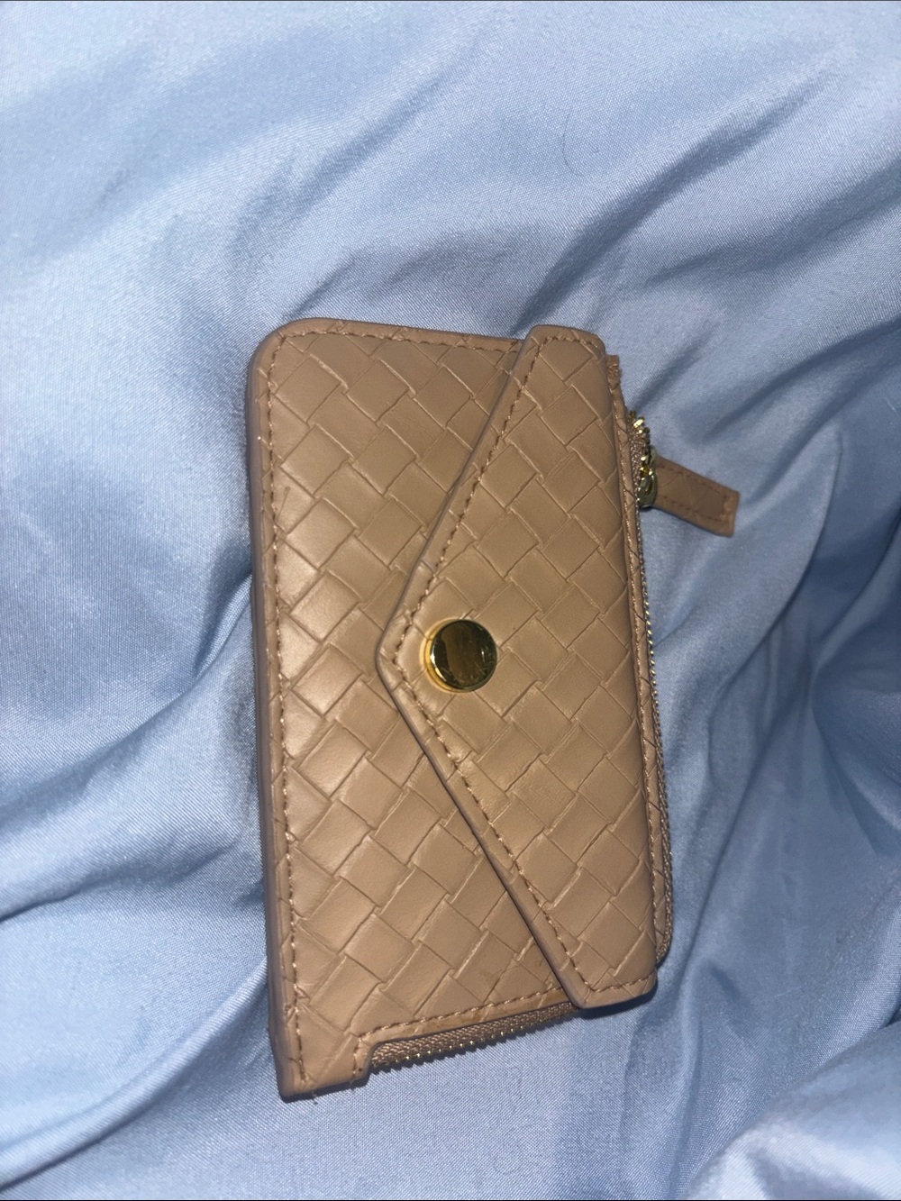 Classic Woven Card Wallet - Taupe